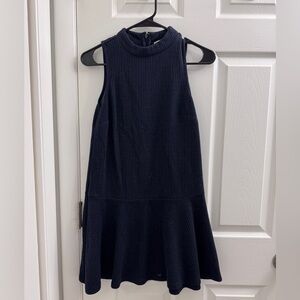 LOFT Navy Blue Textured Dress